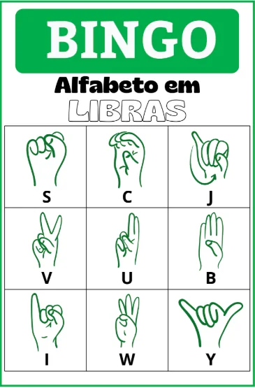 Otro cartón de Bingo del alfabeto en LSM